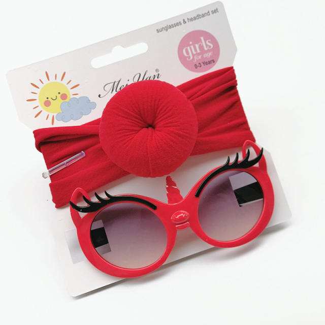 Sweet bun headband kids sunglasses set
