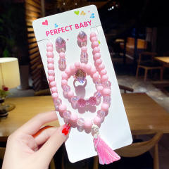 Sweet cartoon animal bead kids jewelry set