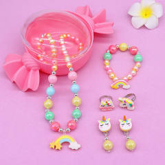 New desing sweet color bead kids jewelry set
