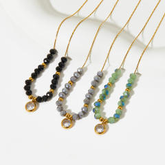 Baroque bead stainless steel necklace