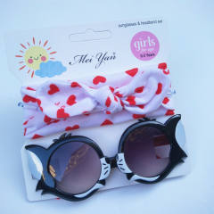 Summer design cute bunny headband kids sunglasses set