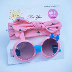 Summer design cute bunny headband kids sunglasses set