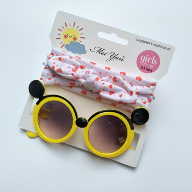 Cartoon kids sunglasses headband set