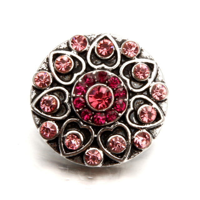 18mm colorful rhinestone round snap jewelry