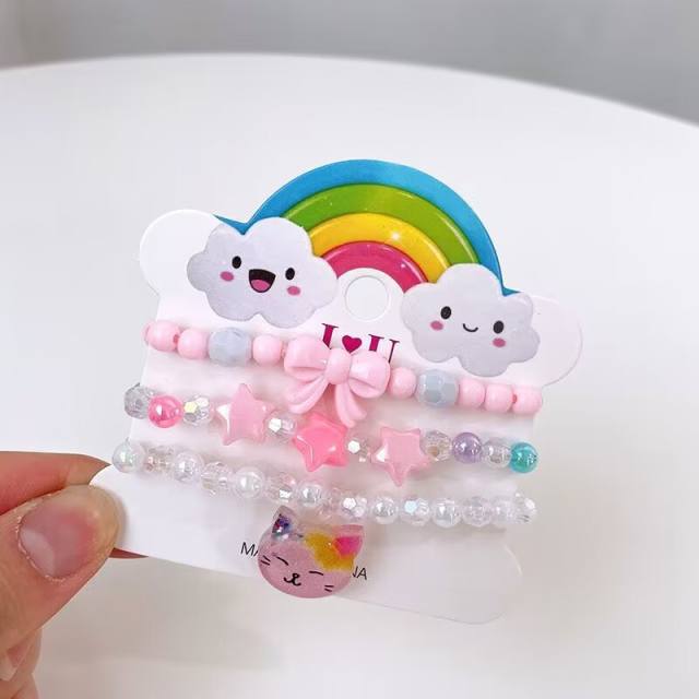 Hot sale colorful acrylic bead kids bracelet set