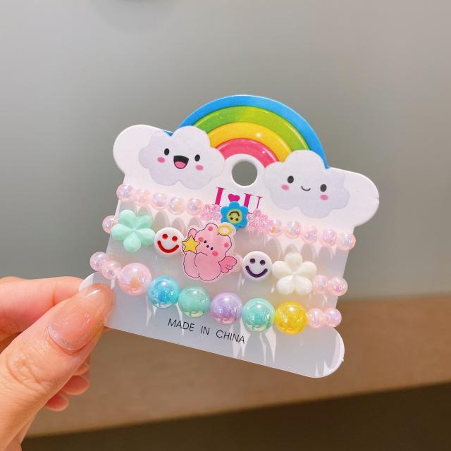 Hot sale colorful acrylic bead kids bracelet set