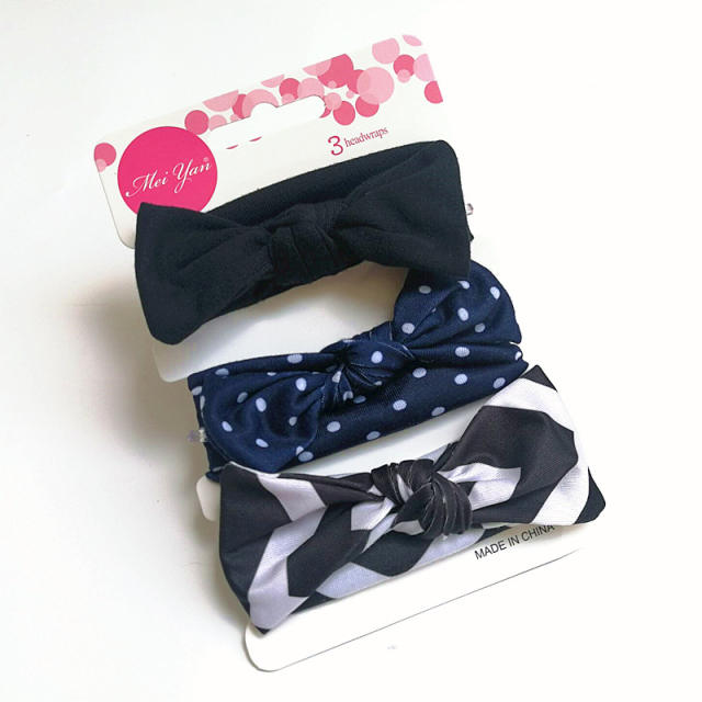 3pcs sweet bow kids headband set