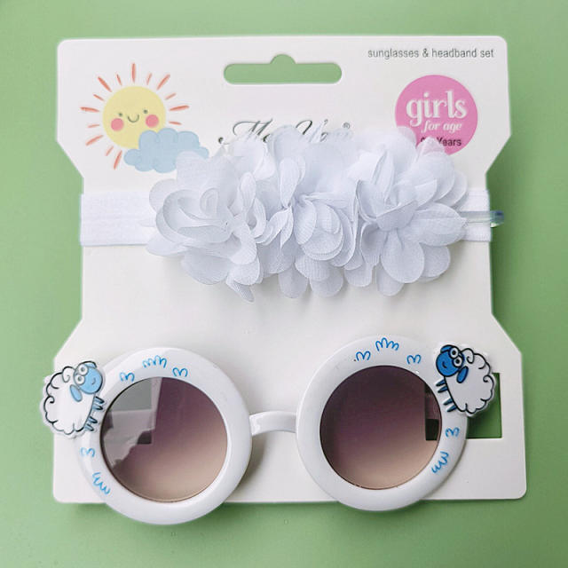 Cartoon kids sunglasses headband set