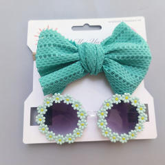 Sweet daisy flower kids sunglasses bow headband set