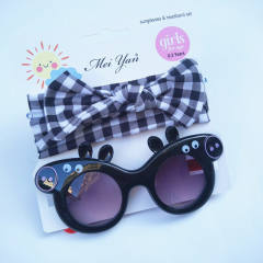 Summer design cute bunny headband kids sunglasses set
