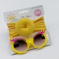 Sweet bun headband kids sunglasses set