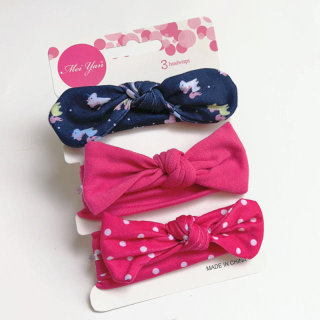 3pcs sweet bow kids headband set