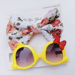 Sweet bow headband kids sunglasses set