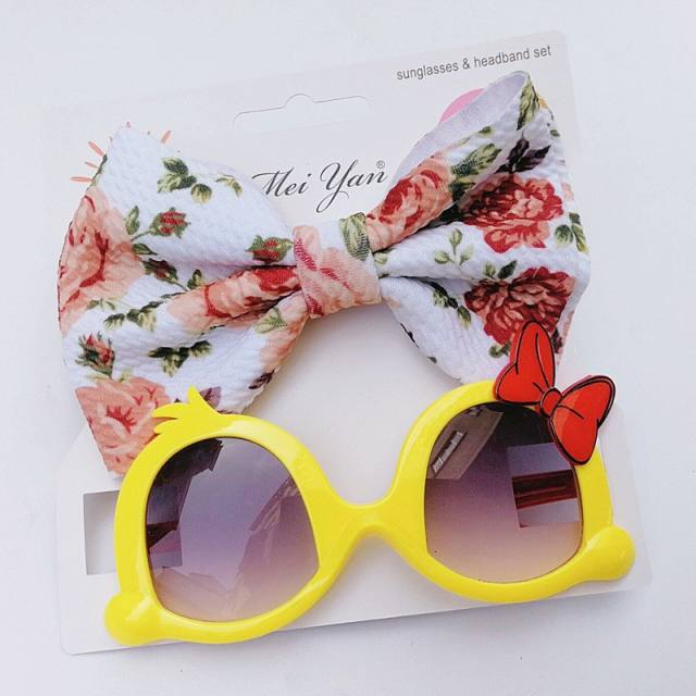 Sweet bow headband kids sunglasses set