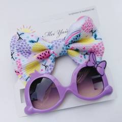 Sweet bow headband kids sunglasses set