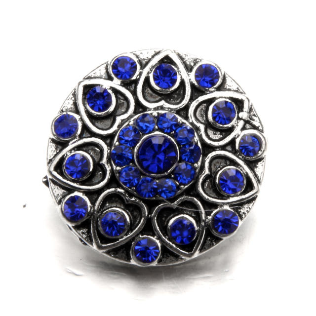 18mm colorful rhinestone round snap jewelry