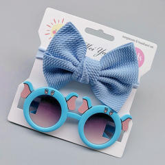 Sweet elegant design kids sunglasses bow headband set