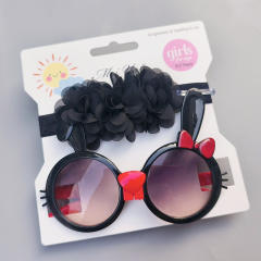 Summer design kids sunglasses headband set