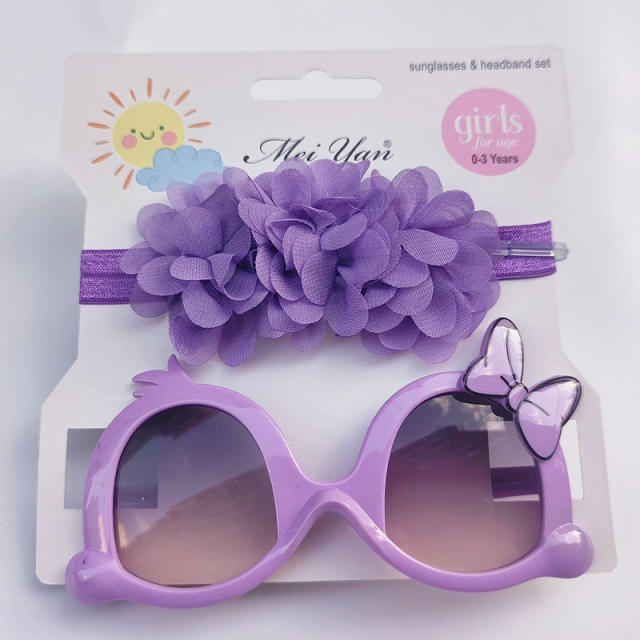Summer design kids sunglasses headband set