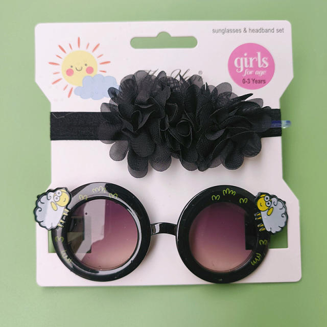 Cartoon kids sunglasses headband set
