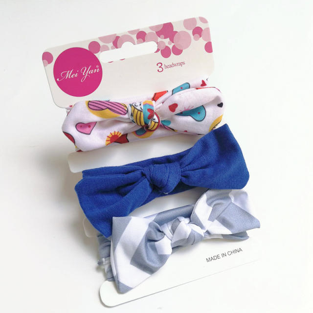 3pcs sweet bow kids headband set