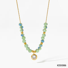 Baroque bead stainless steel necklace