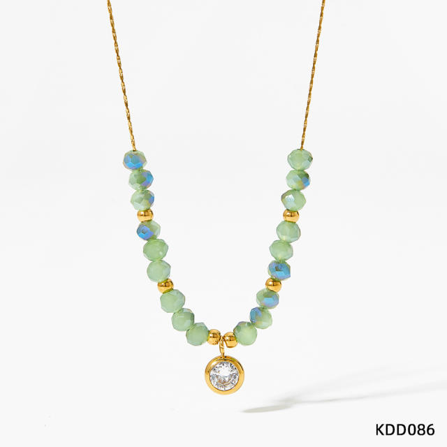 Baroque bead stainless steel necklace