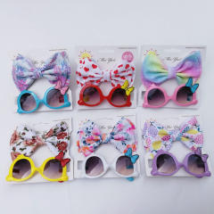 Sweet bow headband kids sunglasses set