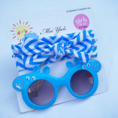 Summer design cute bunny headband kids sunglasses set