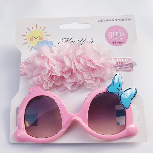 Summer design kids sunglasses headband set