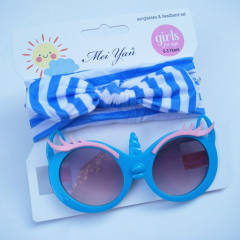 Summer design cute bunny headband kids sunglasses set