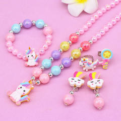 New desing sweet color bead kids jewelry set