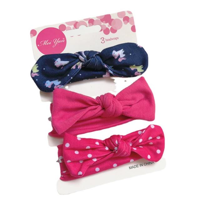 3pcs sweet bow kids headband set