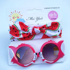 Summer design cute bunny headband kids sunglasses set