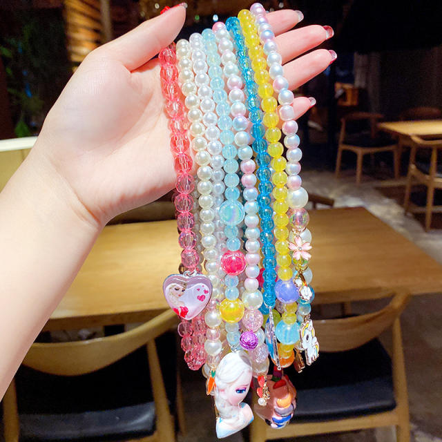Sweet cartoon animal bead kids jewelry set