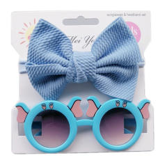 Sweet elegant design kids sunglasses bow headband set