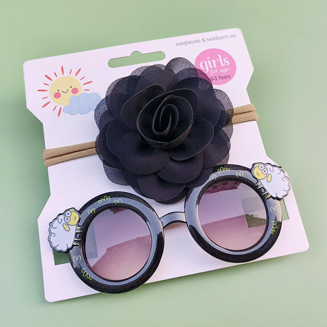 Cartoon kids sunglasses headband set