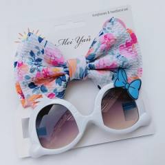Sweet bow headband kids sunglasses set