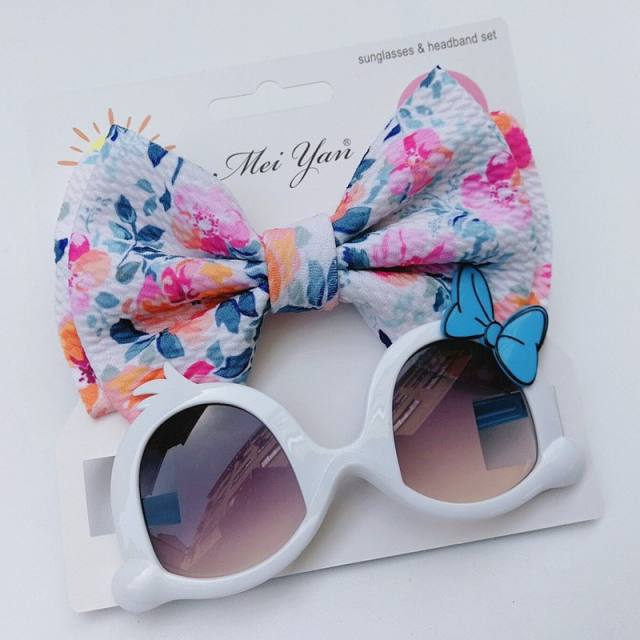 Sweet bow headband kids sunglasses set