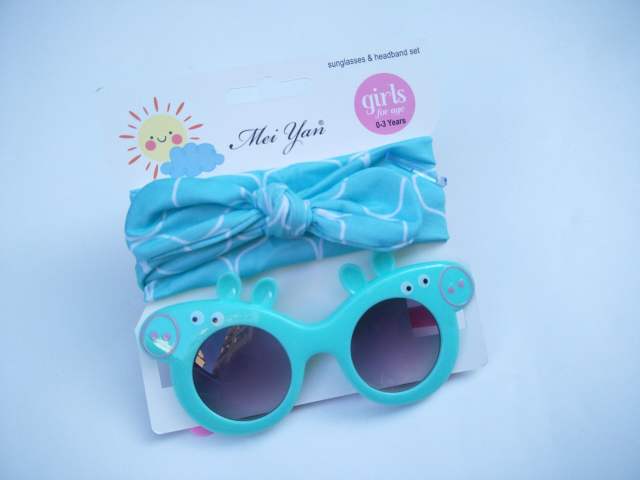 Summer design cute bunny headband kids sunglasses set