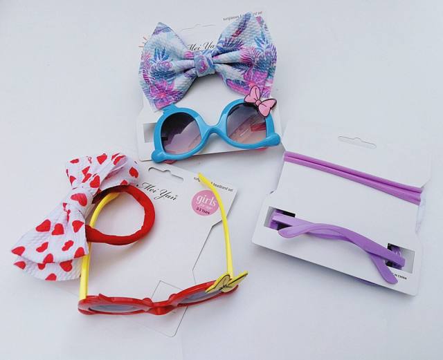 Sweet bow headband kids sunglasses set