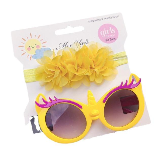 Summer design kids sunglasses headband set