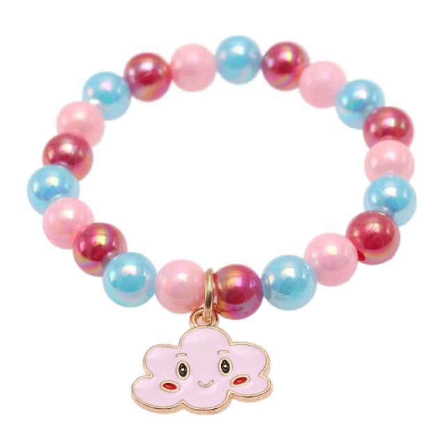 Rainbow unicorn charm acrylic bead kids bracelet