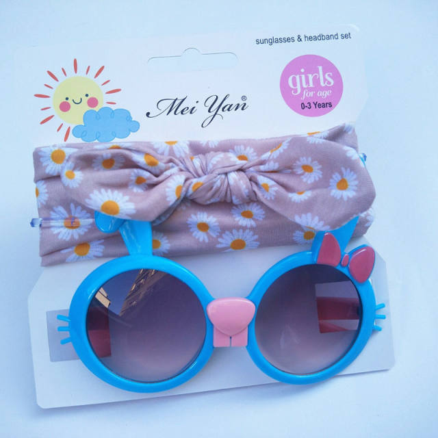 Summer design cute bunny headband kids sunglasses set