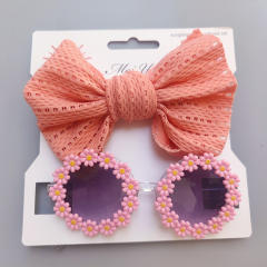 Sweet daisy flower kids sunglasses bow headband set