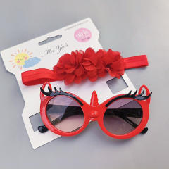 Summer design kids sunglasses headband set