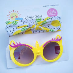 Summer design cute bunny headband kids sunglasses set