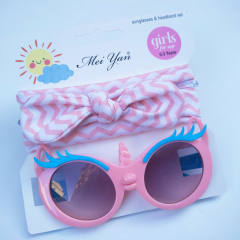 Summer design cute bunny headband kids sunglasses set