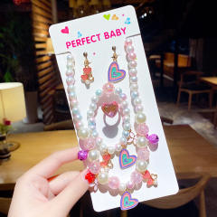 Sweet cartoon animal bead kids jewelry set