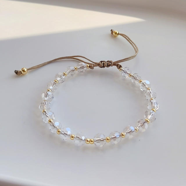 Boho handmade clay bead pearl bracelet set